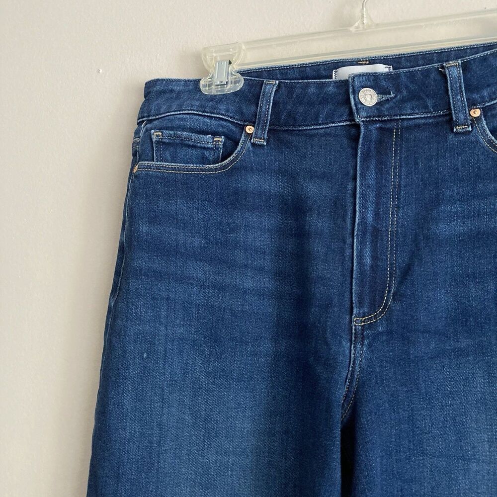 Paige Womens Size 31 Anessa High Rise Wide Leg Blue Jeans Medium Wash Stretch - Picture 2 of 10